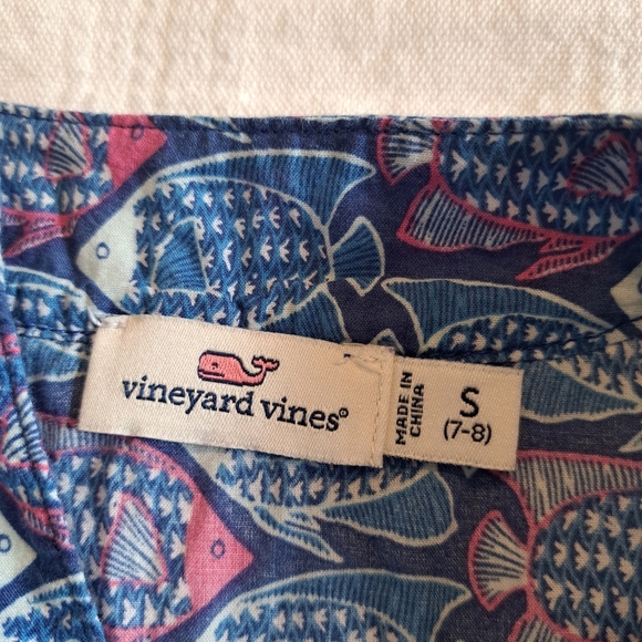 Vineyard Vines tropical fish vacation girls size Small or 7-8 tunic, EUC - Picture 3 of 6